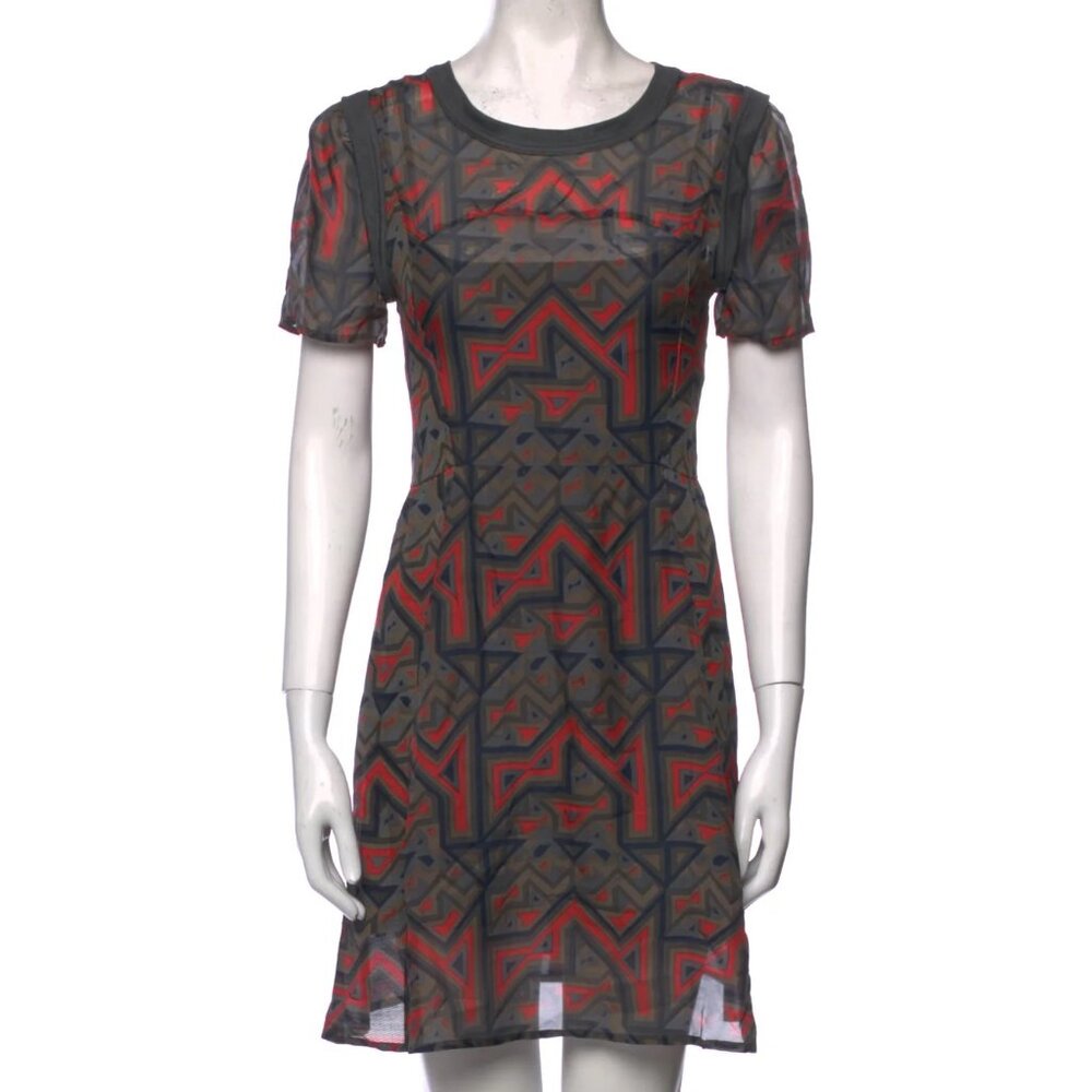 Vintage Marc by Marc Jacobs grey & red silk dress, Size M US 6